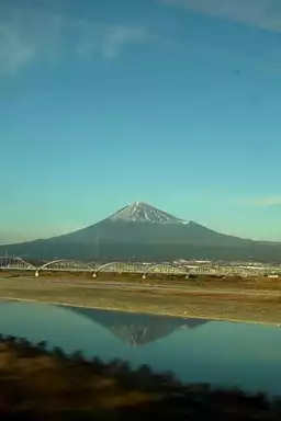 Mount Fuji Seen from a Moving Train