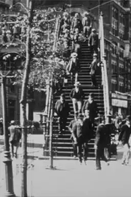 New York, descente des voyageurs du pont de Brooklyn