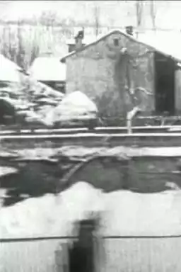 Panorama de l’arrivée à Aix-les-Bains pris du train (temps de neige)